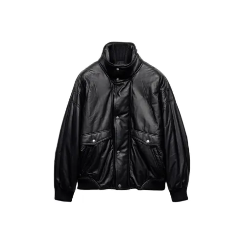 PRADA Кожа Куртка Женская Черная