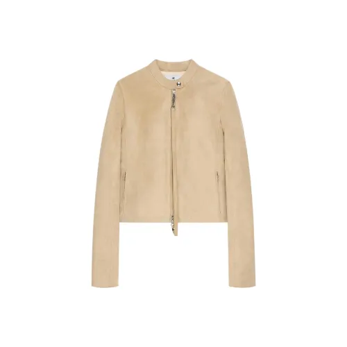 COURREGES SS25 CITY SUEDE JACKET Leather JACKET Women's Fawn Deer Color