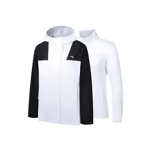 ANTA Variety Тренировки Коллекция Водонепроницаемый и Ветрозащитный для Сохранения тепла Ветровка Женская Белая снежинка