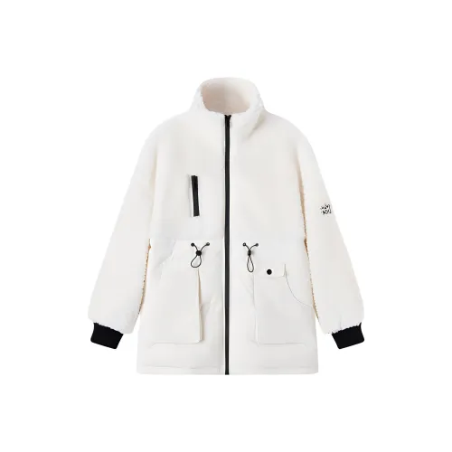 EICHITOO Вельвет Feel Пальто Женское Экрю Отделка