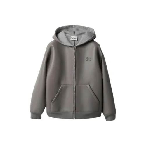 MIU MIU Кожа Куртка Женская Мраморно-Серый