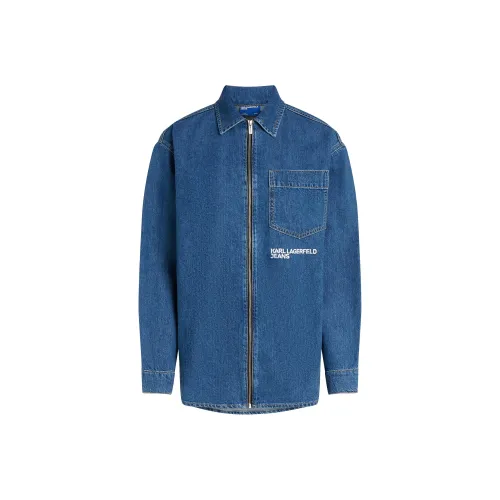KARL LAGERFELD SS25 Denim Jacket Women's Blue