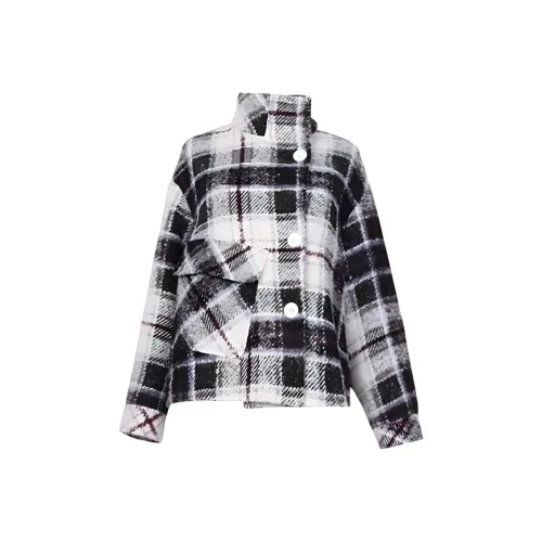 ROEYSHOUSE Пальто Женское Фиолетовое Клетка