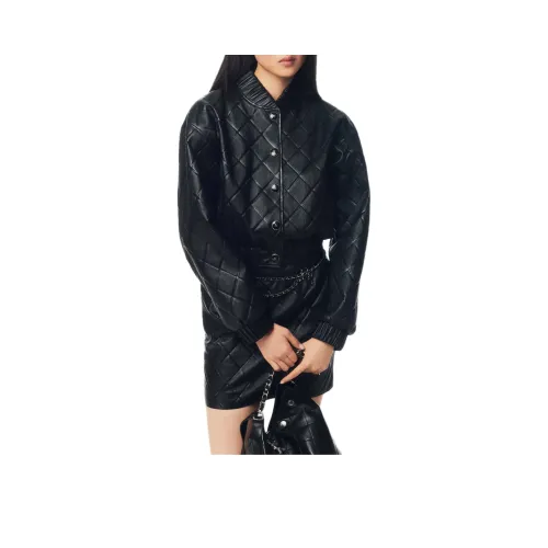 CHANEL 25P Spring Summer Preview Коллекция Кожа Куртка Женские Черный