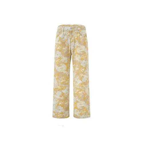 BEIOUGONGLVE Желтый Унисекс Джинсы