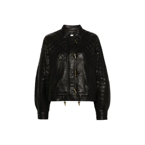 ISABEL MARANT Обсидиановый черный Женские кожаные куртки