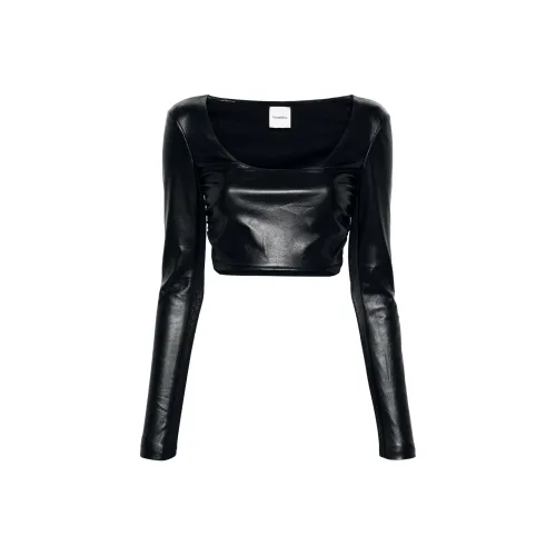 NANUSHKA SS24 Кожаная куртка женская черная