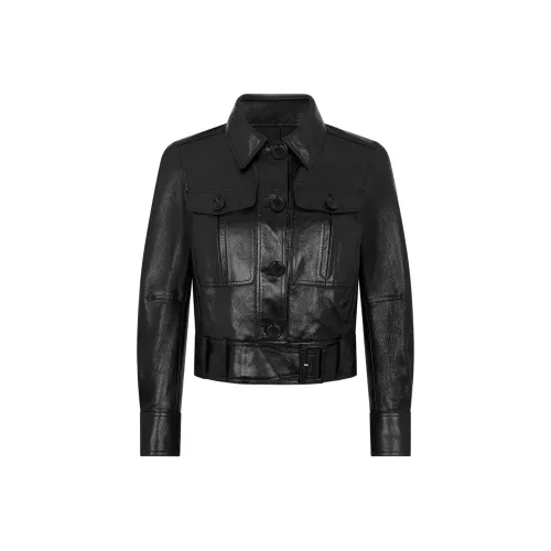 TOM FORD FW24 Кожа Куртка Женская Черная