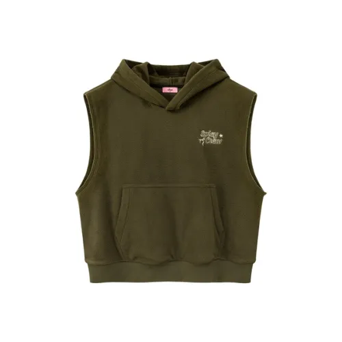 CHUU Жилет Женские Горчичный зеленый