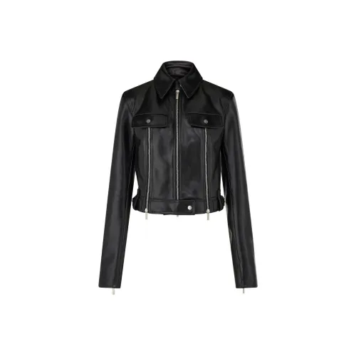 Ferragamo FW24 Кожа Куртка Женская Черная