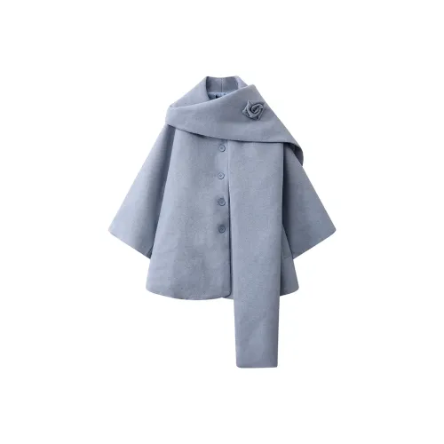 IDLE SOUL Бархат Feel Пальто Женское Синее