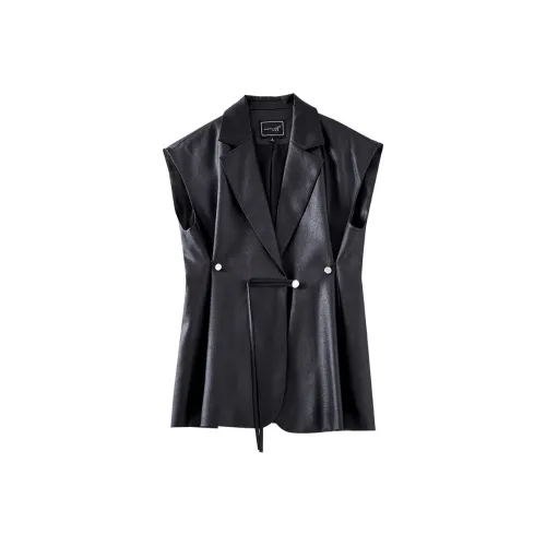 OUNIXUE Весна Жилет Женские Черный