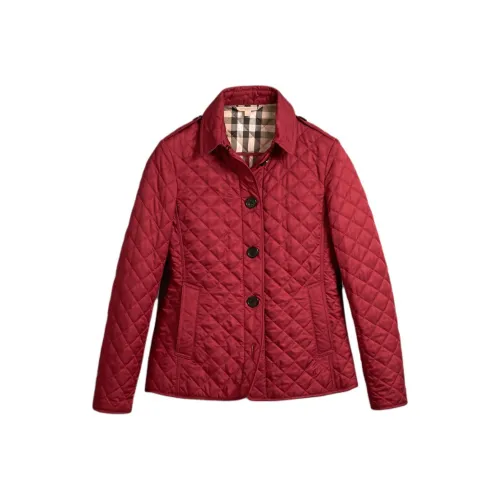 Burberry Хлопковый пуховик женский красный