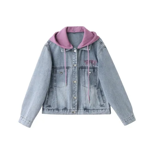 Aoaifu Denim Jacket Unisex Denim Blue Aoaifu Деним Куртка Унисекс Джинсовый Синий