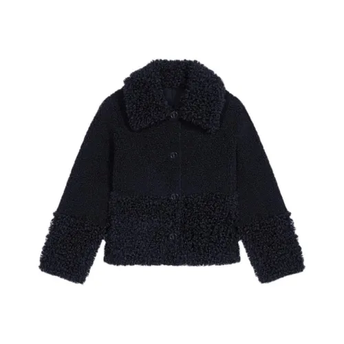 Maje Velvet Feel Coat Women's Black