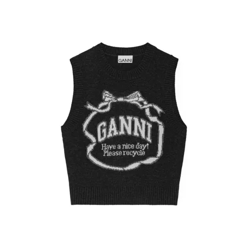 GANNI FW24 Жилет Женские Phantom Black