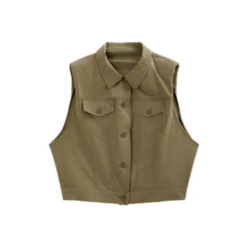 Fragment Vest Women's Coffee Green