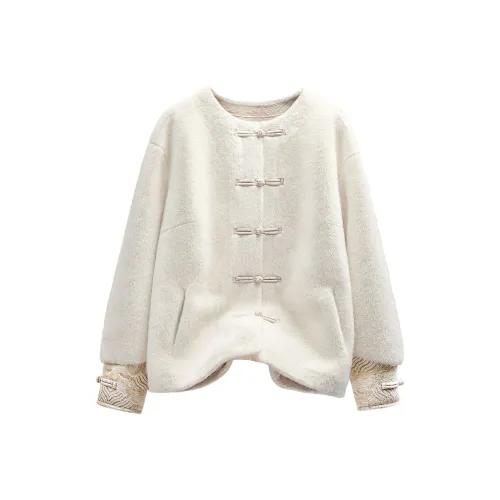 Cypress House Вельвет Feel Пальто Женское Экрю