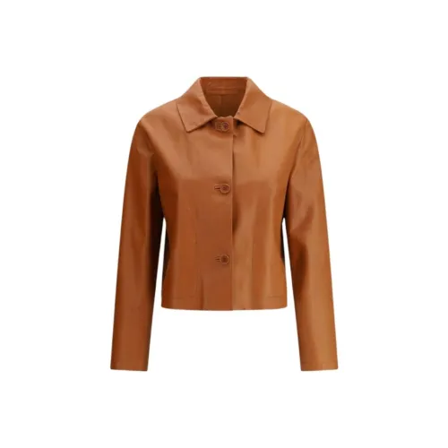 SALVATORE SANTORO Кожа Куртка Женская Коньяк