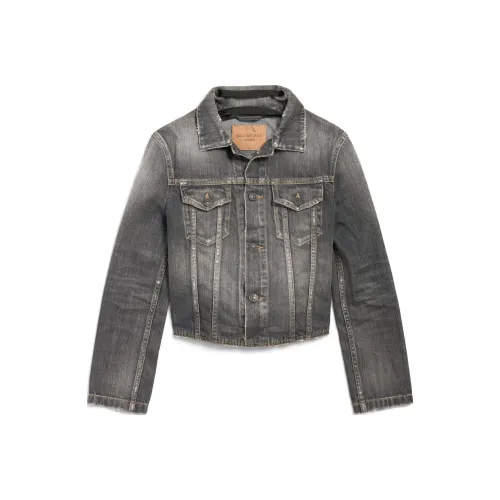Balenciaga SS25 Denim Jacket Regular Fit Women's Dark Gray Баленсиага SS25 Деним Куртка Стандартный крой Женский Темно-серый