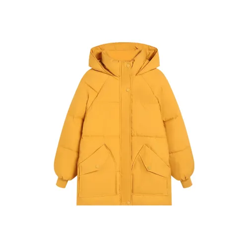 HEFENGJINYU Пуховая куртка Женская Кожа LIKE Пшенично-желтый