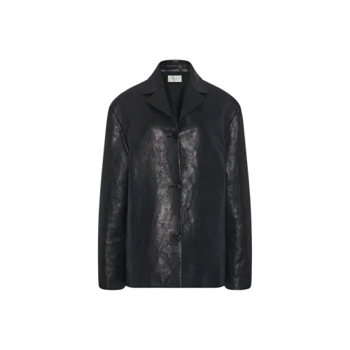 THE ROW SS24 Кожа Куртка Женская Черная