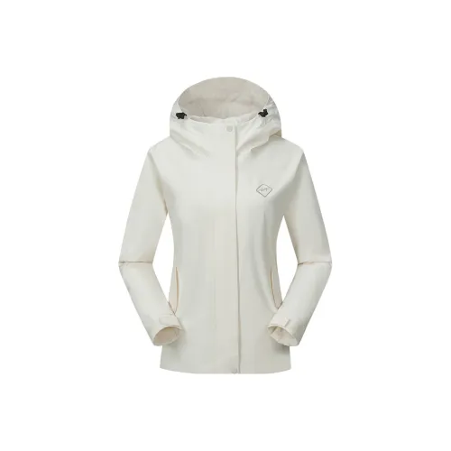 Tectop Водонепроницаемый и Ветрозащитный для сохранения тепла Ветровка Женская с плоской подошвой Лунно-белый