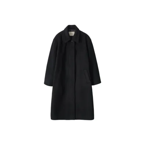 NOTHING WRITTEN FW24 Papa Однобортное пальто Женское Черное