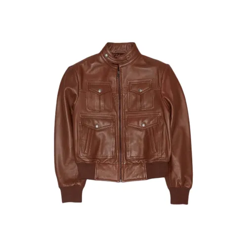 R13 Кожа Куртка Женская Коричневая
