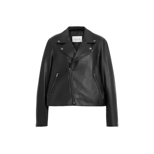 COACH Кожа Куртка Женская Черная