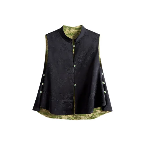 Cypress House Жилет Женский Черный и Зеленый