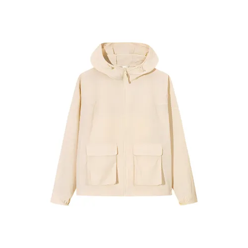 CHAOJIANTA Водонепроницаемый защита от ультрафиолета одежда с защитой от солнца женский с рельефным узором бежево-желтый