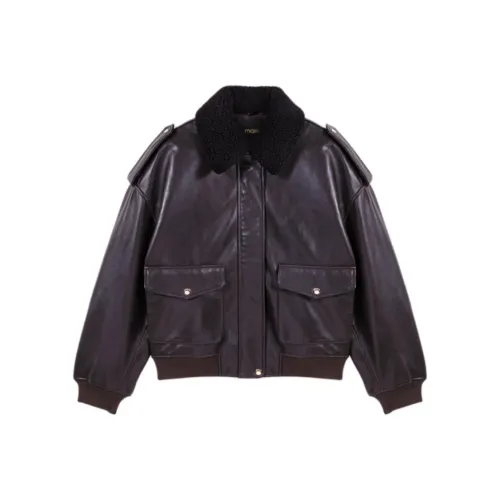 Maje Хлопковый пуховик женский коричневый