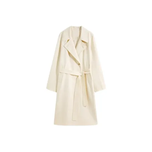 HDFULERN Тренчкот Женский Бежевый Абрикос