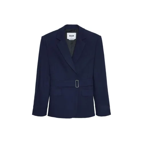 MSGM SS25 Бизнес-костюм женский морской синий