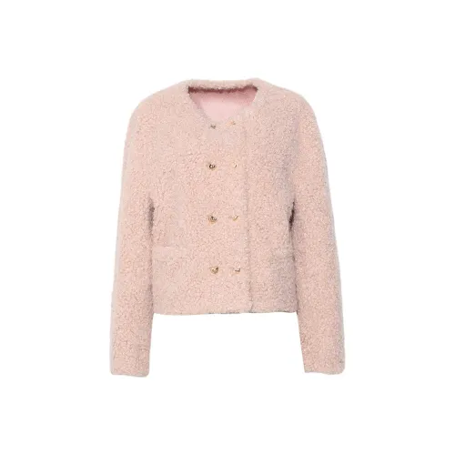 DPLAY Velvet Feel Пальто Женское Персиково-Розовый