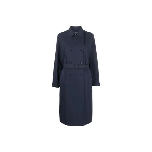A.P.C Тренчкот Женский Морской Синий