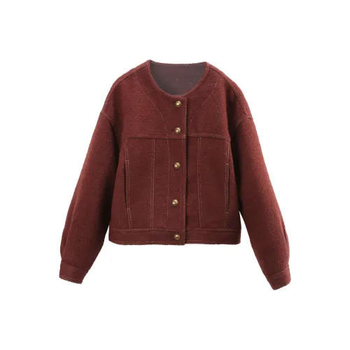 A paradise for awakening Пальто Женское Бордовый