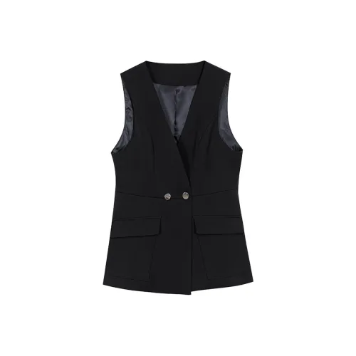 Wbwq Черные Женские Жилеты