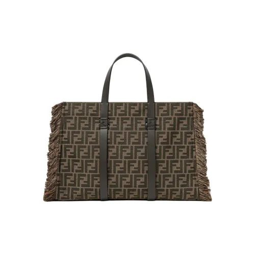 FENDI Сумка Summer ToteСумка Из Ткани Коричневого Цвета С Жаккардовым Узором FF