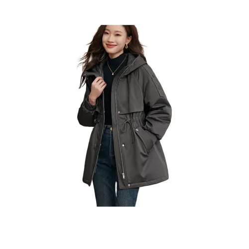 Mo Han Yi Mei Хлопковый пуховик женский темно-серый