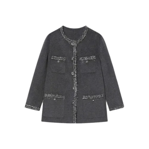 Goodland Вельвет Feel Пальто Женское Дымчатый Серый