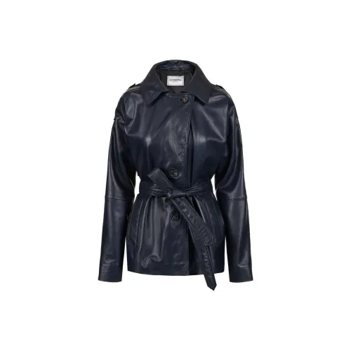 Айсберг SS25 Кожа Куртка Женская Темно-синий