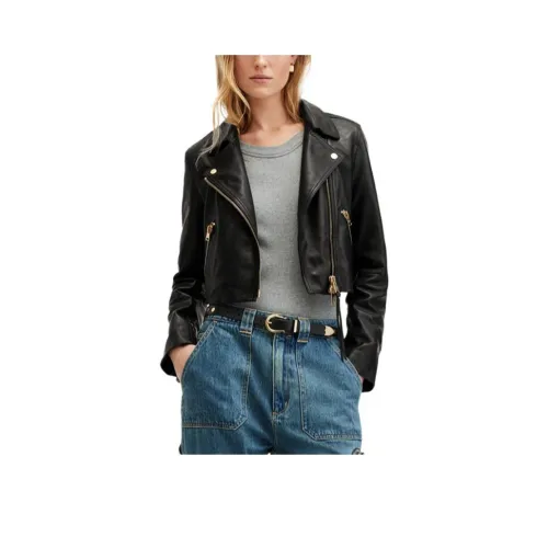 ALLSAINTS Кожа Куртка Женская Черная
