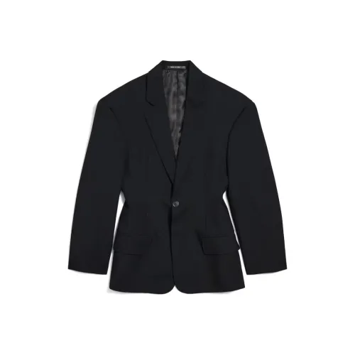 Balenciaga SS25 Бизнес-костюм Куртка Свободного кроя Женская Синяя