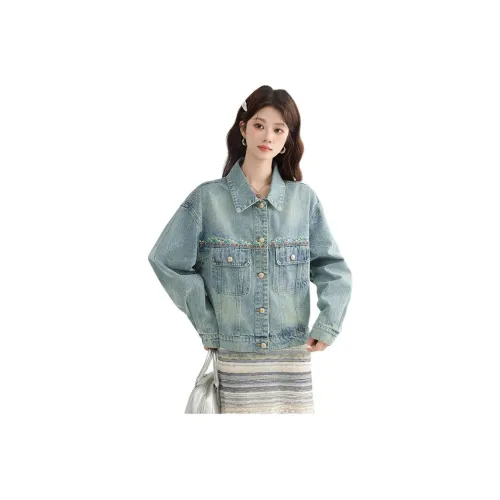 PLANE DRIFT Джинсовая куртка Женская Синяя