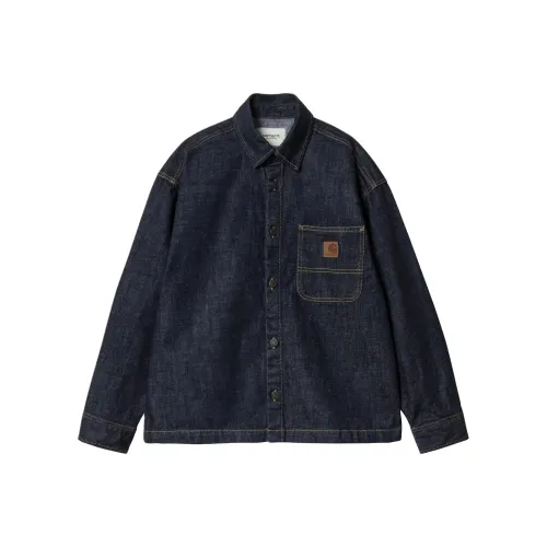 Carhartt WIP W' Lovilia Рубашка Jac Denim Куртка Женская Синяя