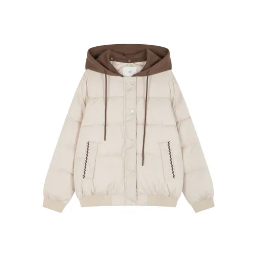 Mo Han Yi Mei Хлопковый пуховик женский абрикосовый бежевый