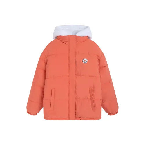 HEFENGJINYU Хлопковый пуховик женский оранжевый красный