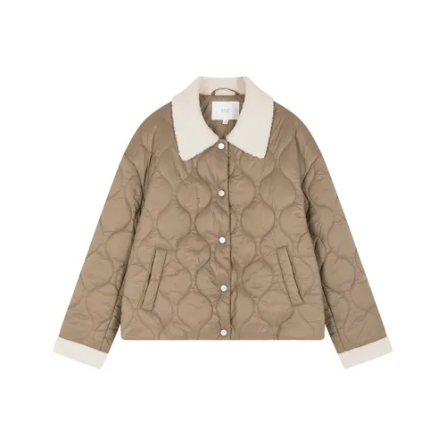 Mo Han Yi Mei Хлопковый пуховик женский хаки зеленый